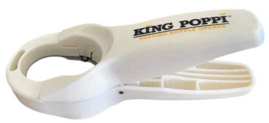 King Poppi bottle opener in cream white finish